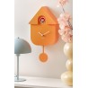 Horloge coucou à balancier orange