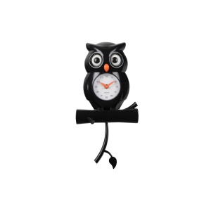 Horloge hibou noir à balancier