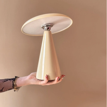 Lampe champignon LED tactile ivoire